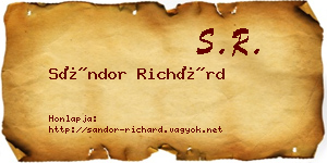 Sándor Richárd névjegykártya