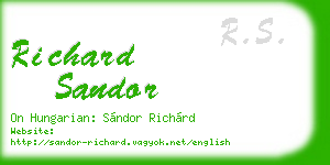 richard sandor business card